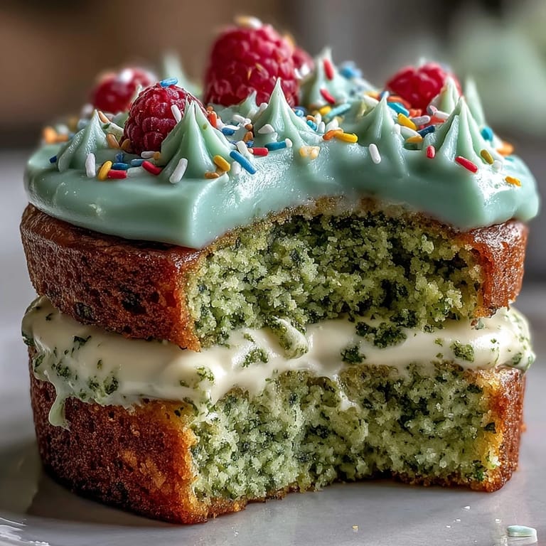 Feast your eyes on this mini matcha birthday cake with creamy vanilla frosting.